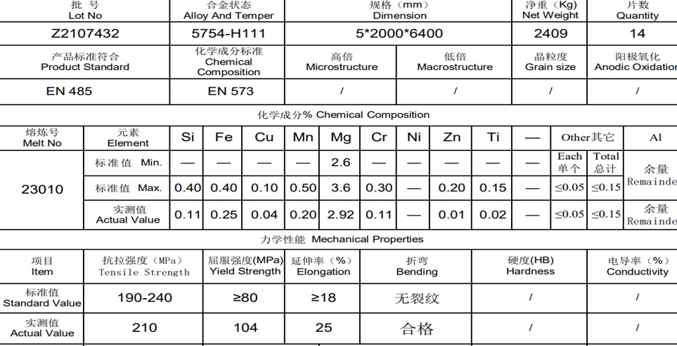 5754 aluminum wide 2000mm plate 